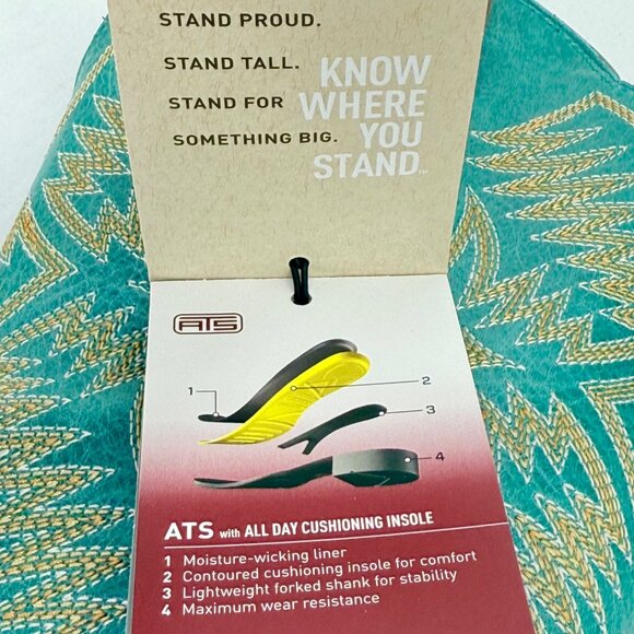 NWD Ariat Women's Odessa Brown/Metallic Turqueza Leather Western Boots Size 7B - Picture 11 of 15